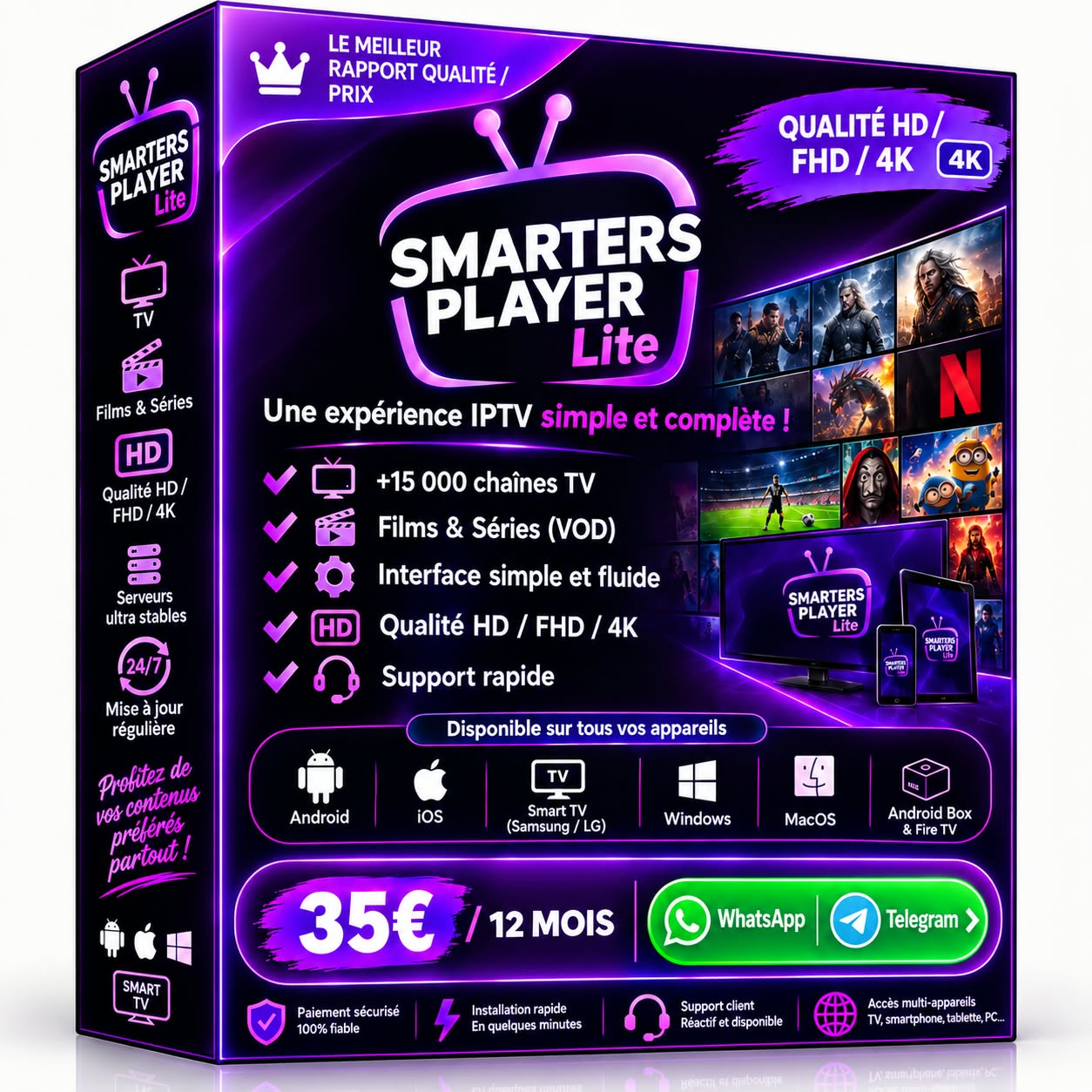 Smarters Player Lite – Abonnement 12 mois – ShowIPTV4K